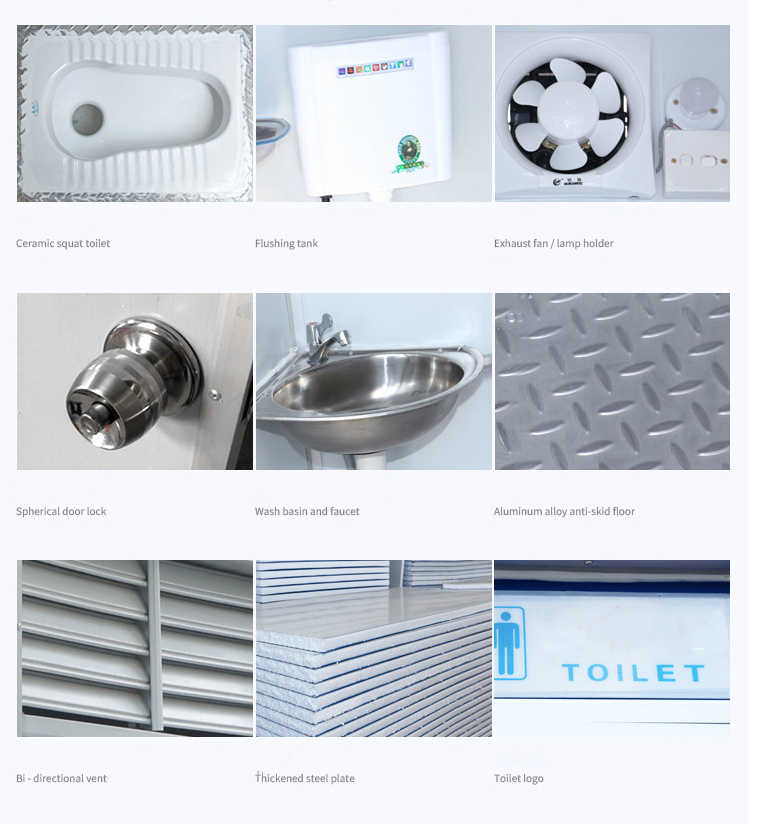 Green Aluminum Alloy Mobile Modern Portable Toilets