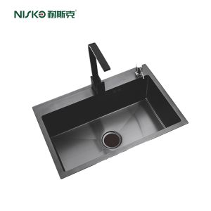 China Undermount Single Bowl Sink Kitchen Washing Basin With Spray Faucet on sale