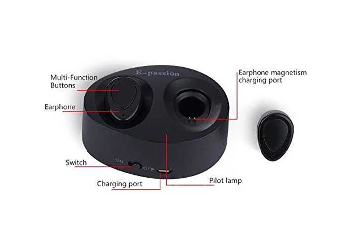 55mAh Mini Wireless Earphones , Auto Pairing True Wireless Stereo Earphones
