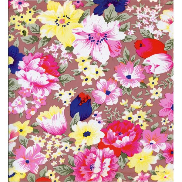 Printed Colorful Flowers PVC PU Synthetic Faux Leather Material