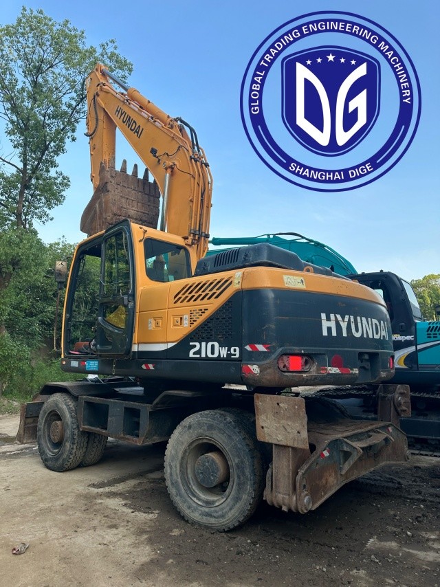 Origin Korea 210W-9 Used Hyundai Wheel Excavator 210W-9 Wheel Excavator Secondhand Hyundai Excavator 210W-9