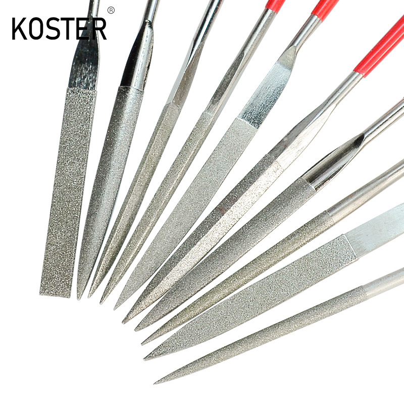 Set of 10 160X4mm Diamond Mini Needle File Set for Metal Jeweler Wood Carving Craft