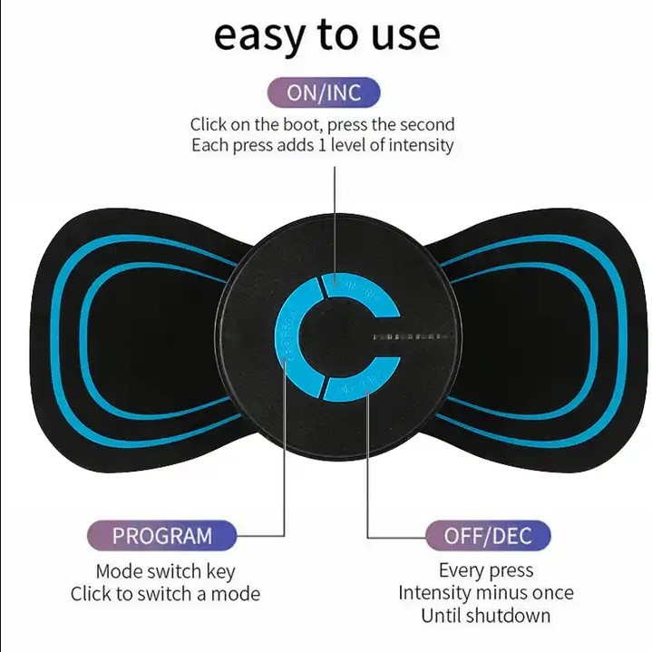 Mini Electric Pocket Neck Muscle Massager EMS Muscle Stimulator
