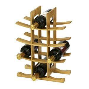 China 12 Bottles natural bamboo home made wine storage rack wholesale
