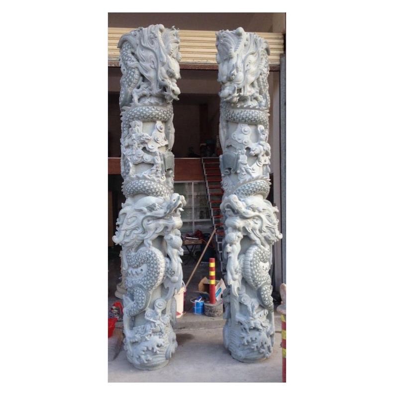 Outdoor Decorative 600m Marble Stone Sculpture Pillars Roman Columns White