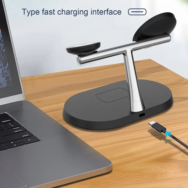 Magnetic 3-in-1 Wireless Charging Station For Qi Phone Airpod & IWatch