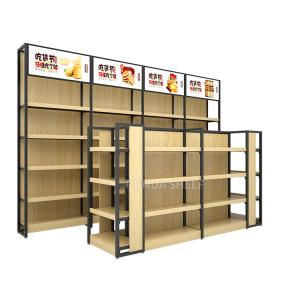 China Warehouse Pallet Storage Racks Double Side Wood Gondola Shelving Retail Store Display wholesale
