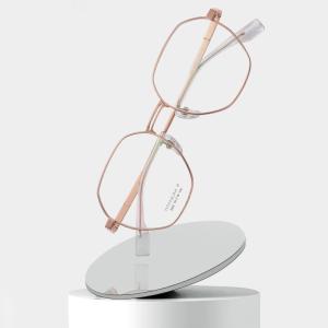 China Polygonal Myopic Titanium Frame Glasses IP Plating For Men wholesale