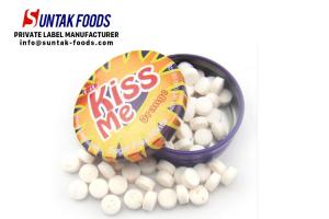 China Promotional Tin Box Candy Orange Sweets Cool Mints Logo Customized wholesale