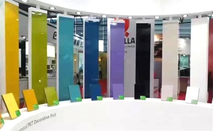 classic color high gloss PET mdf for kitchen cabinet panel