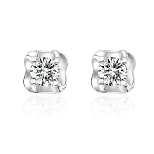 China New Luxury Fashion Design 18k Lab Grown Diamond Earrings Jewelry for Women NGTC Certified Round shape diamond Earrings wholesale