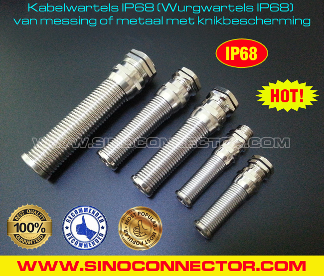 Cable Sealing Glands (Cord Fittings) Metallic PG Thread Spiral Water Resistant IP68 with Kink Protection