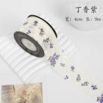 Flower Printed Personalized Organza Ribbon 4cm Flora Ivory Organza Ribbon