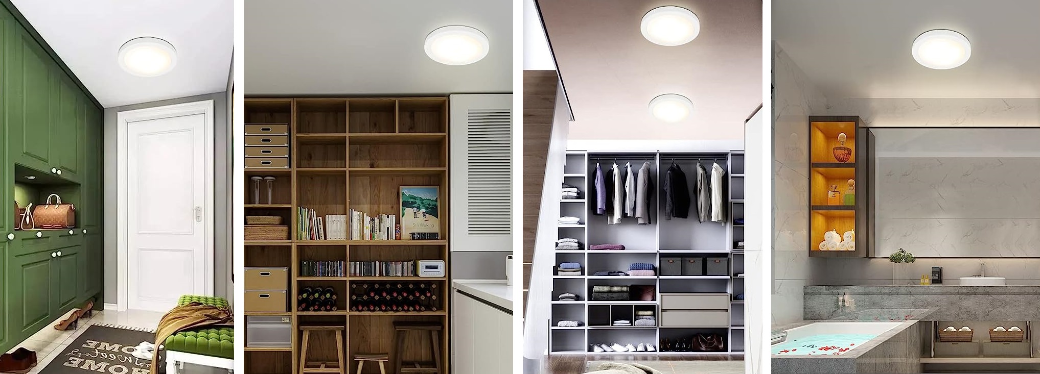 Color Changing Ceiling 7 LED Flush Mount Light 120V 15 Watt Plastic