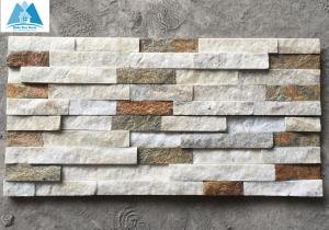 China Mixed Colors Quartzite Ledgestone Panels Cultured Stone Veneer Stone Wall Cladding Panels wholesale