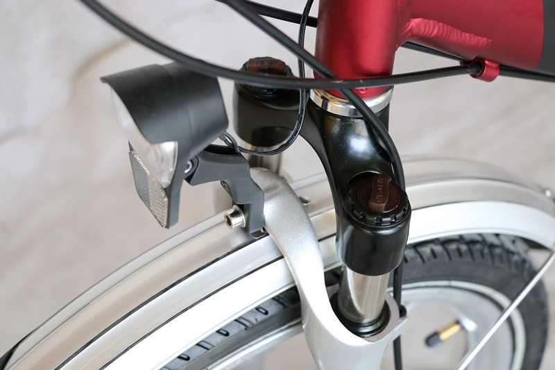 Foldable E Bicycle with Integrated Wheel and Brushless Motor Red Black Optional 36V