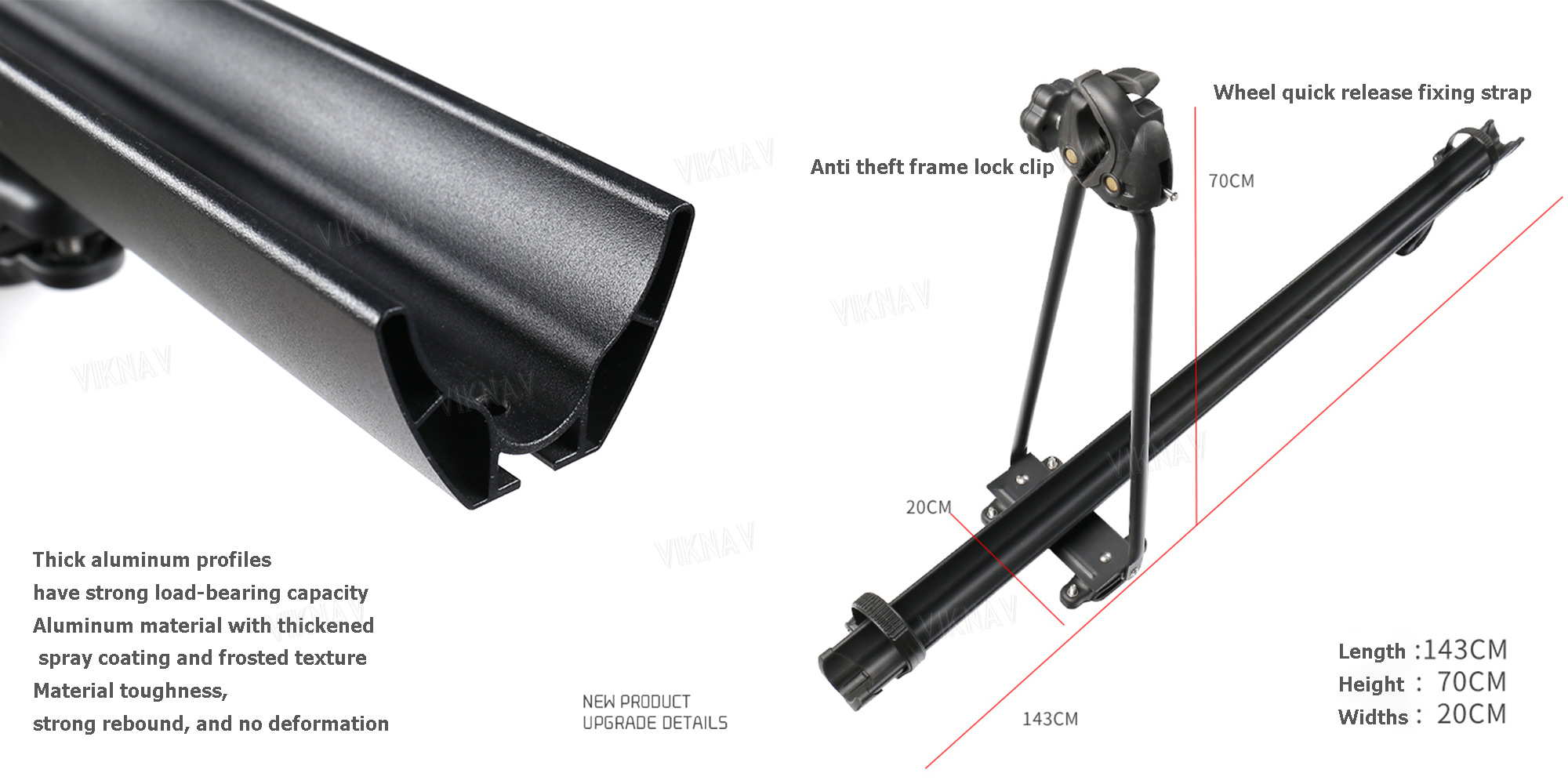 AluminumTruck Pickup Tonneau Cover Bike Bed Rack Mount Lockable Quick Release Universal