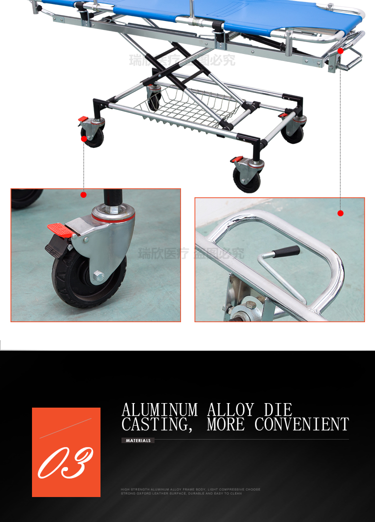 Medical Care Evacuation Stretcher Blue With Sturdy Construction