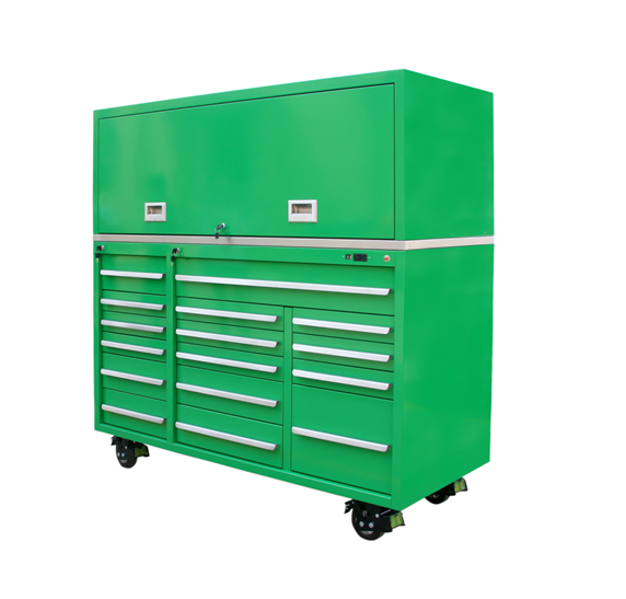 0.8mm-1.50mm Thickness Power Tool Organizer Cabinet with Trolley and 72-Tool Hutch