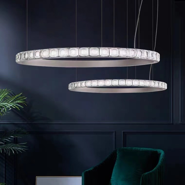 Decorative Lamp Led Chandelier Round Ring Lighting Large Modern Crystal Chandelier
