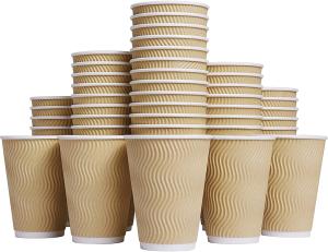 China 12oz 16oz Double Wall Takeaway Coffee Cups With Offset Printing wholesale
