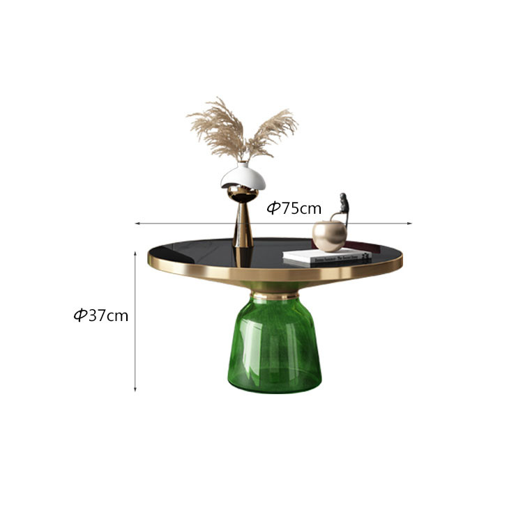 Toughened Bell Blown Glass Coffee Table 35cm High Antiwear