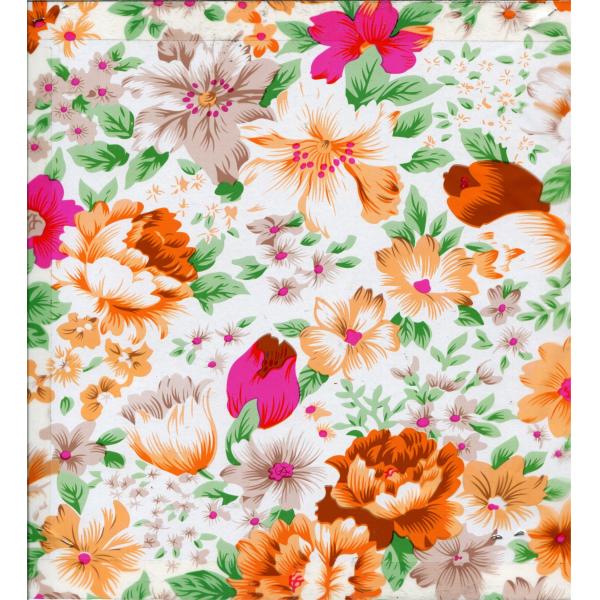 Printed Colorful Flowers PVC PU Synthetic Faux Leather Material