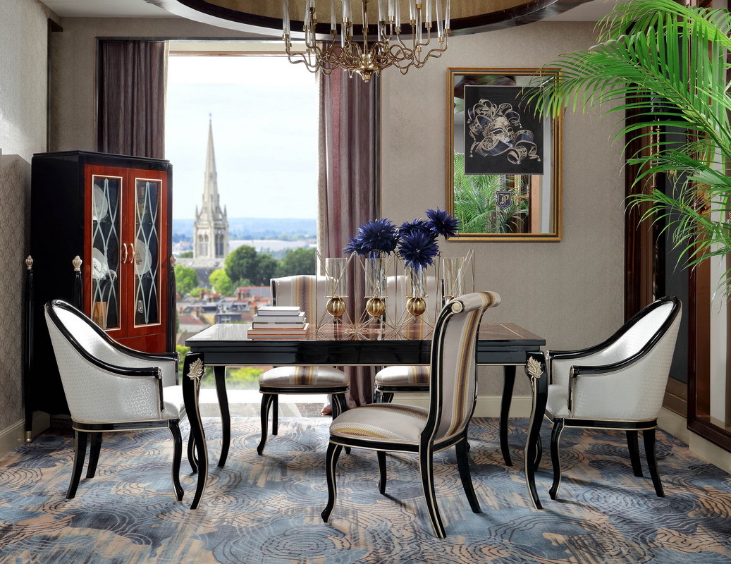 Luxury Villa house office Furniture Ebony wood Book cabients and Reading desk in glossy painting with Writing chairs
