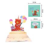 Laser Cut 3d Gift Pop Greeting Cards Cartoon Bear Birthday Cake