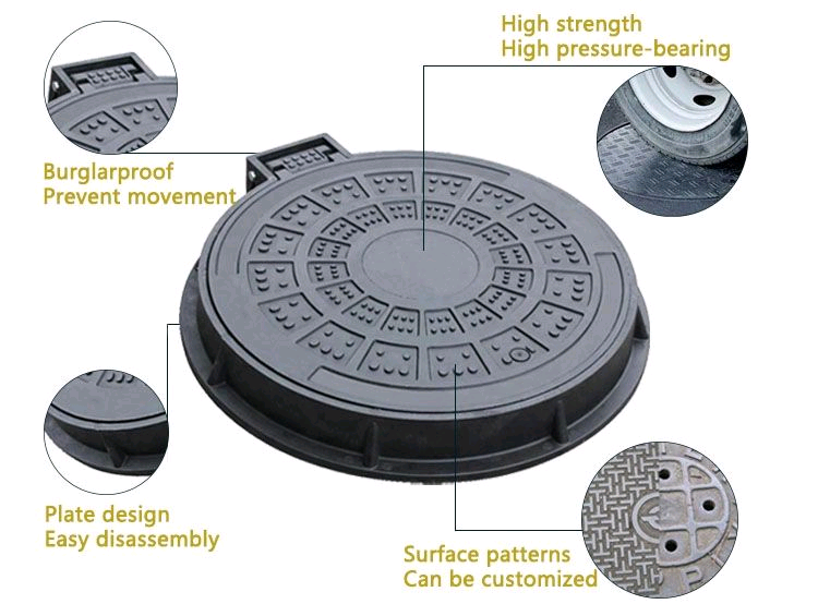 Durable Ductile Round Cast Iron Manhole Cover For Road Construction