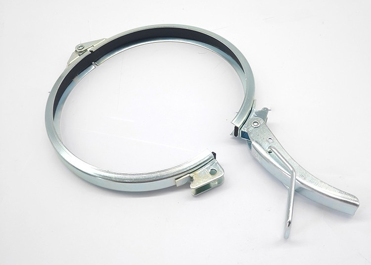 6" Galvanised Pipe Repair Clamp Dust Extraction Modular Duct With Gasket