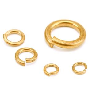 China DIN125 DIN127 GB93 Brass Copper Spring Lock Washers Metric H65 Brass Spring Washer wholesale