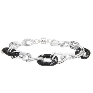 China Miami Style Silver Chain Link Bracelet Magnetic Buckle wholesale