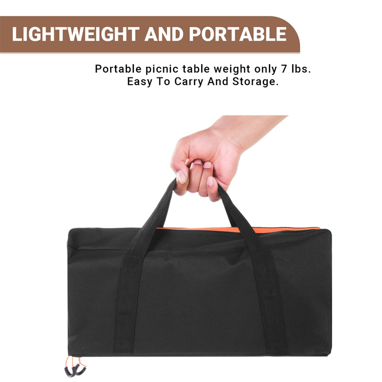 Outdoor Travel Garden Lightweight Adjustable Height Folding Table for Camping and Picnic