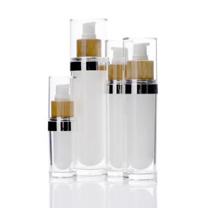 China 100ml bamboo airless pump bottles cosmetic eco-friendly Lotion Cream Cotainer wholesale