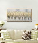 Hand Painted Gold Foil Painting Abstract Canvas Wall Art For Interior Decoration