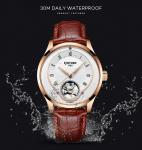 KINYUED tourbillon mens automatic watch skeleton mechanical water resistant