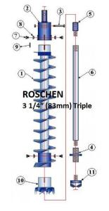 China Triple Key Hollow Stem Auger 3 1/4″ 83mm wholesale