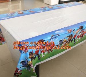 China Lovely 108cm disposable Birthday tablecloth Cartoon Winnie the pooh kids happy birthday party plastic tablecover supplie wholesale