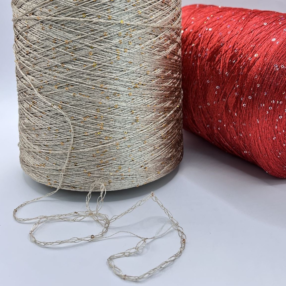 3MM 6MM Sequin Yarn 100% Paillette Mercerized Cotton Sequin Knitting Yarn 192 Colors