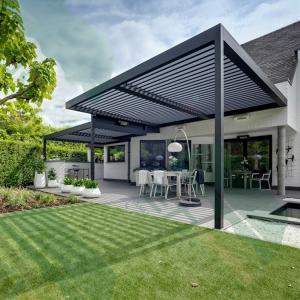 China Villa Yard Electric Flip Louvers Canopy With Metal Roof Aluminum Louvered Pergola wholesale