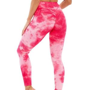 China Tie Dye Jacquard Anti Cellulite Compression Bottoming Yoga Pants wholesale