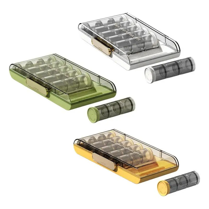 Weekly Pill Organizer 3 Times A Day 7 Day Pill Box With Separate Compartment Internal Box Threaded Knob Structure Large Medicine Organizer Box