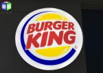 Burger King Outdoor Lighted Box Signs Backlit , Round Outdoor Lightbox Signs