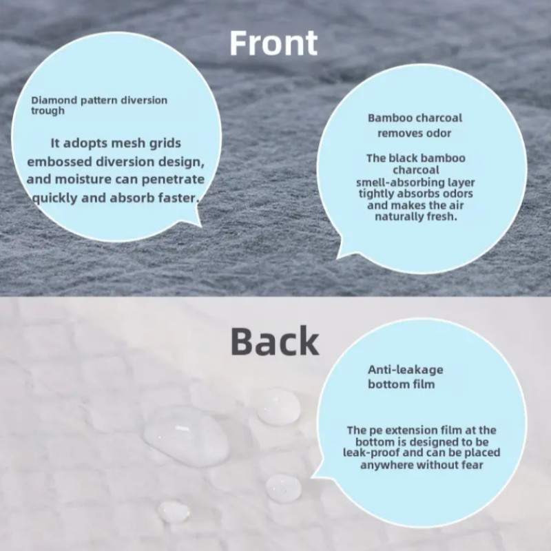 Disposable Bamboo Charcoal Pet Urine Pads For Dogs Soft Breathable