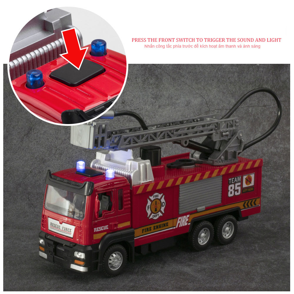 Children's Toys with Pull Back Action Sound Light and Water Spray No Battery Required