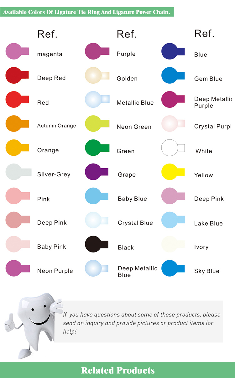 Plastic Orthodontic Elastic Ligature Ties Customized Color