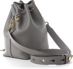 Grey Fendi Mon Tresor Bag 8BT298 Calfskin Leather Bucket Bag
