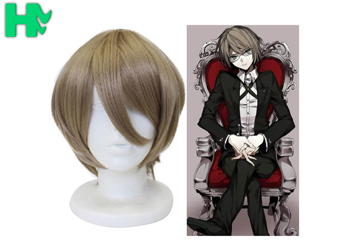 Brown Anime Cosplay Wigs High Temperature Fiber Synthetic Hair Costume Party Wig