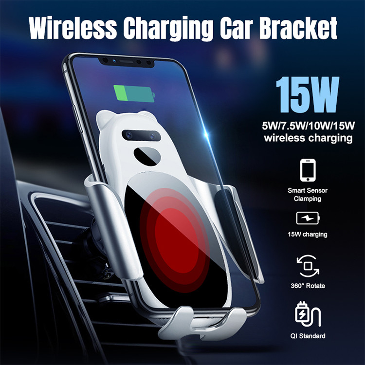 15W Qi Standard Smart Sensor Car Wireless Charger